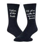 Zmart Funny Father of The Bride Gifts For Father in Law, Father of the Bride Socks Wedding Socks For Men Funny Dress Socks, Father of the Bride Black, Medium