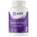 AOR - Vitamin D3 2500 IU - 60 Capsules - Supports Bone and Teeth Health - Ideal for Adults - Premium Quality Vitamin D Supplements