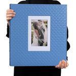 RECUTMS Photo Album 4x6 600 Photos Black Inner Page Button Grain Leather Big Capacity Pockets Pictures Album Birthday Christmas Wedding Anniversary (Blue)