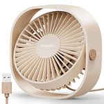 EasyAcc USB Fan, USB Desk Fan, 5.9m/s Powerful Desk Fan Mini Desktop USB Desk Fan Speeds Small Table Fans Silent Cooling Fan USB-Powered for Home Office - Golid