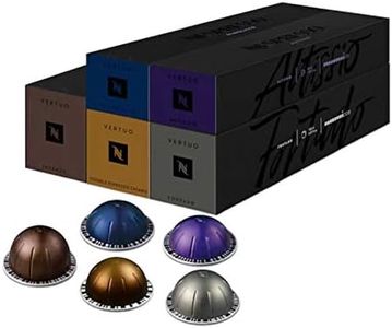 Nespresso Coffee 50 Pods Compatible with VERTUOLINE Vertuo Line Machines Espresso Flavored Capsules Light/Medium/Dark Roast (All Flavors) (50 Best Sellers VERTUOLINE Variety Pack)