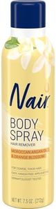Nair Body Spray Hair Remover, Hands-Free Applicator Hair Removal Spray with Moroccan Argan Oil and Orange Blossom for Body, 7.5 Oz