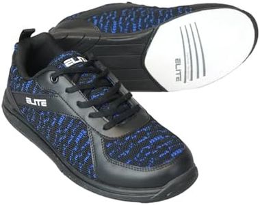 ELITE Men's Pinnacle Bowling Shoes - Lightweight, Universal Sliding Soles, Comfortable, and Performance-Enhancing (Black/Royal, US Footwear Size System, Adult, Men, Numeric, Medium, 10)