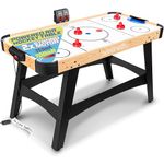 SereneLife Air Hockey Table for Kids and Adults Full Size, 150 cm Arcade Game Table w/ 2 Pushers, 2X Stronger Motor, LED Scoreboard, Puck Dispenser & Complete Accessories, for Game room/home/office