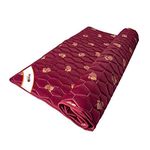 Coir-on Slim Thin Rollable PU Foam Multi Utility Mattress - Living Room, Balcony, Travel, Camping, Yoga & Meditation - 72X60X1- inch (Maroon) - Double Size