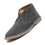 LOUIS STITCH Chukka Boots Men| Suede Leather Boots for Men| Handcrafted Ankle Boot for Men| Formal Office & Business Wear Shoes | Stitch Down Desert Boots |Size-UK011 Grey (SDSUCKPLGY)