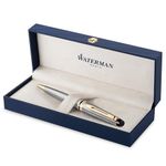 Waterman Expert Ballpoint Pen, Medium Point, Stainless Steel with Gold Trim (S0952000)