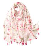 FAIRYGATE Infinity Scarf Women Pretty Lovely Pink Scarves Flower Floral Print Ladies Wrap Large Shawl 9025