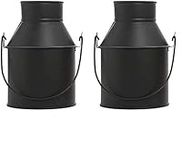 Hosley Set of 2 Black Zinc Jug Vase