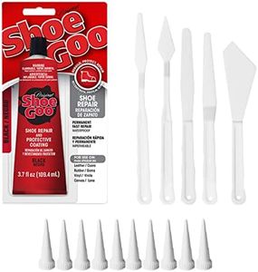Shoe Goo Black Shoe Repair Adhesive Bundle: Includes 10 Snip Tip Applicators and a Set of 5 Plastic Spreader Tools by 203Brands to Provide Optimal Spread on Any Given Angle or Surface