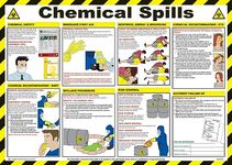 Safety First Aid A608T Chemicals Spills Poster, 59 x 42 cm