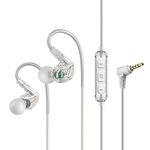 MEE audio M6 Sport Wired Earbuds, in Ear Headphones, 3-Button Remote, Sweatproof Earphones for Running/Gym/Workouts with Memory Wire Earhooks, Headset Microphone, 3.5mm Jack Plug (Clear)