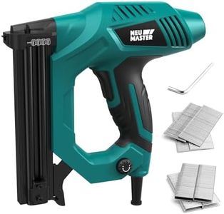 NEU MASTER Electric Nail Gun/Staple Gun,Brad Nailer for Upholstery, Carpentry & Woodworking Projects, Staples 300pcs & Nails 100pcs Included,Uses 18G Nails and Type90 Staples