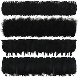 MWOOT 400 Piezas Plumas Decoracion Manualidades, 5-18cm Plumas Negras para Bricolaje Atrapasueños Pascua de Resurrección Corona de Navidad Carnaval Boda Decoración， Crafts DIY Feather