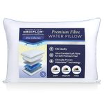 Mediflow Water Pillow - Elite Collection, Fibre Pillow. Orthopedic Pillow for Neck Pain Relief, Adjustable Water Pillow for Sleeping. (Single Pillow), White