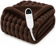 Electric Heated Blanket Throw72"x84"Faux Fur+Flannel Heated Blanket Brown
