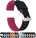 BARTON WATCH BANDS Elite Silicone Watch Bands - Quick Release, Black Top/Pink Bottom, 20mm