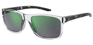 Under Armour Men's Male Sunglass Style Ua 0005/S, Crystal Black/Polarized Green Multi, 58mm, 19mm