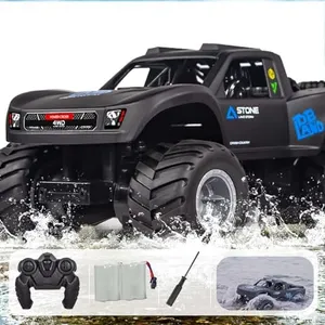 KB KAIBO Monster Truck Toys, 2.4G Amphibious Remote Control Car for Boys, 1:16 Scale All-Terrain Rc Car with Double-Sided Driving, 4WD, 2 Rechargeable Batteries, for Boys & Adults-Blue