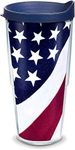 Tervis American Flag Colossal Tumbler with Lid, Clear, 24oz, 1 Count (Pack of 1)