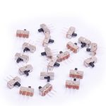 Cylewet 20Pcs 2 Position SPDT 1P2T Mini Vertical Slide Switch with 3 Pins PCB Panel for Arduino (Pack of 20) CLT1024