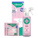 Cleevo Kitchen Cleaner Spray 1L Bottle Pack (2 Sachets makes 1 Litre)|Powder to Liquid | | Non-Toxic Degreaser for Gas Stove, Chimney & Countertop | Surface Cleaner (Lilly)