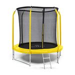 Klarfit Jumpstarter Kids Trampoline, Outdoor 8ft Trampoline with Enclosure, Safety Net, Ladder, and UV-Resistant Jumping Mat, Exercise Trampolines, Kids Outdoor Toys, Garden Toys Play Equipment, 250cm