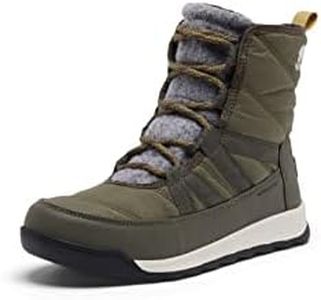 SOREL Whitney II Short Lace Waterproof Women's Boots - Stone Green, Black - Size 5.5