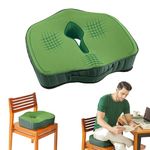 The White Willow Coccyx Cushion for Tailbone Pain-Coccyx Sitting Pillow for Piles- Memory Foam Seat Cushion for Car, Office Chair-Coccyx Pillow for Sciatica & Hip Pain-Medium Firm-Above 60KG-Green