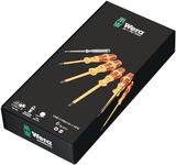 Wera 05323790001 Insulated Screwdriverset for electricians. 1000 V Rated | 5 Screwdrivers and a Tester | Multipurpose tool set, DIY, Electrical and plumbing taks, Professional & Industrial Usage