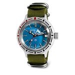 VOSTOK | Amphibia 420059 Scuba Dude Automatic Self-Winding Diver Wrist Watch | Green Strap
