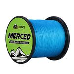 RUNCL Braided Fishing Line Merced, 4 Strands Braided Line - Proprietary Weaving Tech, Thin-Coating Tech, Stronger, Smoother - Fishing Line for Freshwater Saltwater (Blue, 30LB(13.6kgs), 1000yds)