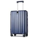 Hanke Upgrade Carry On Luggage Airline Approved, 20'' Lightweight Hardside Suitcase PC Hardshell Luggage with Spinner Wheels & TSA Lock,Carry-On 20-Inch(Dark Blue)