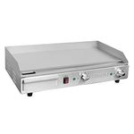 Buffalo 2.9kW Extra Wide Electric Griddle Steel Hot Plate, Cooking area: 738x330mm, 97°C to 298°C, Removable Front Loaded Drip Tray, User Friendly Dials for Dual Temperature Zones | DB167