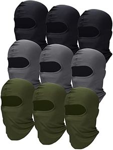 SATINIOR 9 Pcs Ski Mask for Men Full Face Cover UV Sun Protection Cooling Balaclava Neck Gaiter Clothing Scarf Bandana, Dark Gray, Black, Army Green, One Size