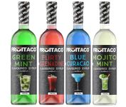 Fruitaco Blue Curacao Grenadine Green Mint Mojito Mint Combo - Elevate Your Cocktails And Mocktails With Bursting Flavors Pack Of 4 750Ml Each, Green Tea, Liquid, 4400 Gram