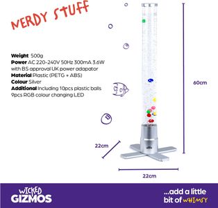 Wicked GIZMOS 120cm Bubble Lamp – LED Mood Light