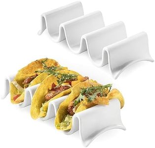 MISSYSSIM Taco Holders, Porcelain Large Taco Tray wtih Handles, Reusable and Stackable, Perfect for Burritos and Tortillas HolderHandles, Oven & Microwave & Dishwasher Safe, Set of 2