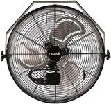 NewAir Wall Mounted High Velocity Fan | 18" Air Fan | Quiet High Velocity Blade Fan | 3 Speed Settings Box Fan | Heavy Duty Fan For Industrial Use | Portable Outdoor Shop Fan | Black | WindPro18W