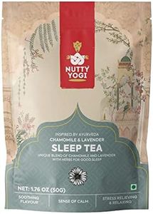 Nutty Yogi 100% Natural Chamomile Green Tea for Good Sleep & Relaxation Herbal Tea Blend of Chamomile, Lavender, Ashwagandha, Lemon Balm, Orange Rind, Shankhpushpi - 50 gm