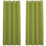 PONY DANCE Eyelet Curtains for Bedroom - Window Drapes for Home Fashion & Decoration Light Block Panels Drapery for Children Bedroom, W 52 inch by D 63 inch, Fresh Green, 2 Pieces