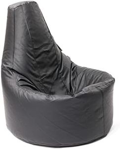 Beanbag Gamer Arm Chair Adult GAMING Bean Bag Faux Leather Game XL Seat POD Bags (Black)
