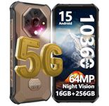 Ulefone Armor X16 Pro 5G Android 15 Rugged Smartphone, 16GB+256GB MTK Dimensity 6300, 64MP+25MP Main Camera, 10360mAh, 6.56" 120Hz Corning Gorilla Screen, IP68/69K Waterproof, Widevine L1 - Sand Dune