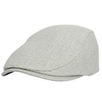 WITHMOONS Ivy Cap Straw Weave Linen-Like Cotton Cabbie Newsboy Hat MZ30038, Grey, One Size