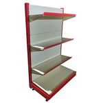 IRONIC Slotted Channel Rack | Grocery Rack | Multipurpose Adjustable Iron Rack for Kitchen, Shops and Book Shelf | Rack for God & Pooja Room (Wall Mounted) Red & Ivory (Wall Rack 5FEET X 3FEET)