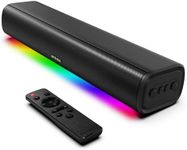 Rythflo Sound Bars for TV 16-inch, Cinematic TV Bluetooth Sound Bar with Impactful Bass, Dynamic Lights and Remote Control, Wall Mountable Sound Bar Work with Traditional or Smart TV, Computer