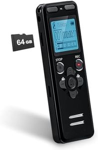 72GB Digital Voice Recorder, 5220 Hours Recording Capacity Sound Audio Recorder, Voice Activated Recorder Portable Dictaphone with Playback, MP3 Player, Password, Variable Speed for Lectures Meetings