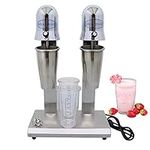 TECHTONGDA Electric Milkshake Maker Double Head Milk Shake Mixer Stainless Steel Drink Mixer Machine with 4 Cups 2 Adjustable Speed