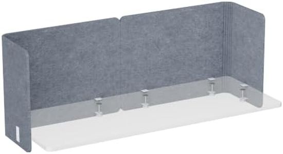 Desk Privacy Panel, 55" × 19" L-Shaped Cubicle Desk Divider, Gray