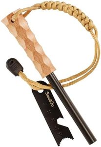 Ferro Rod Fire Starter, Survival Flint and Steel Fire Starter Kit for Hiking, Bushcraft,Camping Essentials Gear, Emergency Supplies - Ideal Gift for Outdoor Enthusiast (Beech Handle)